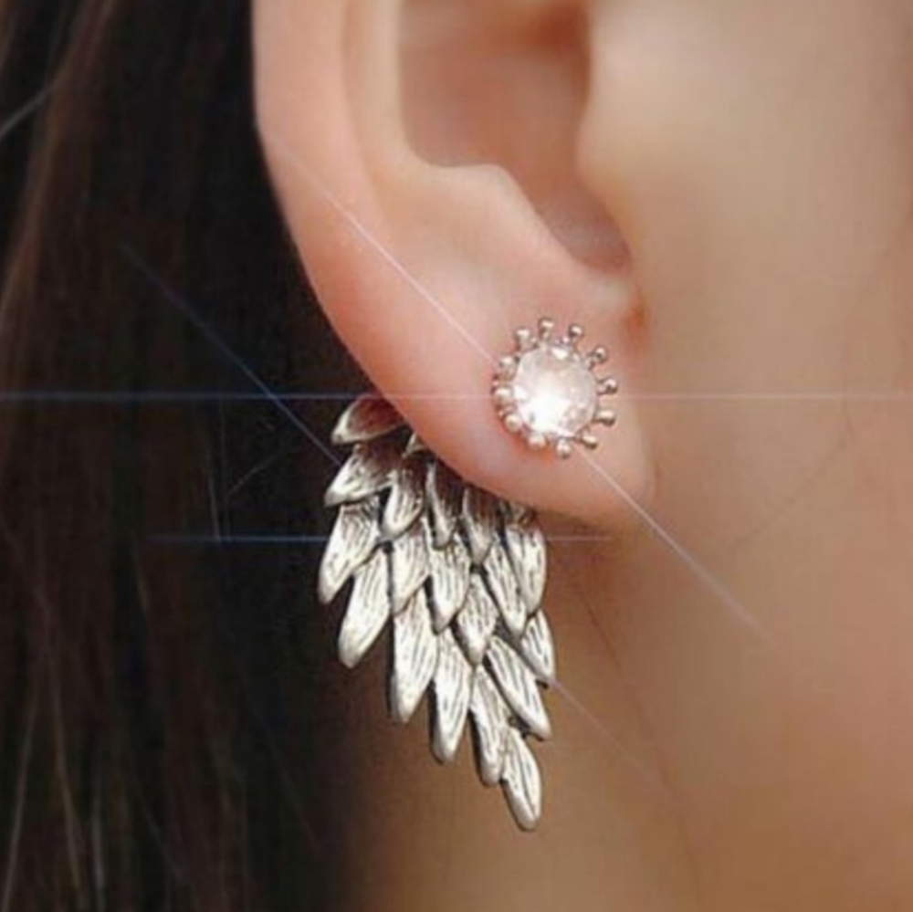 Silver Angel Wing Earrings